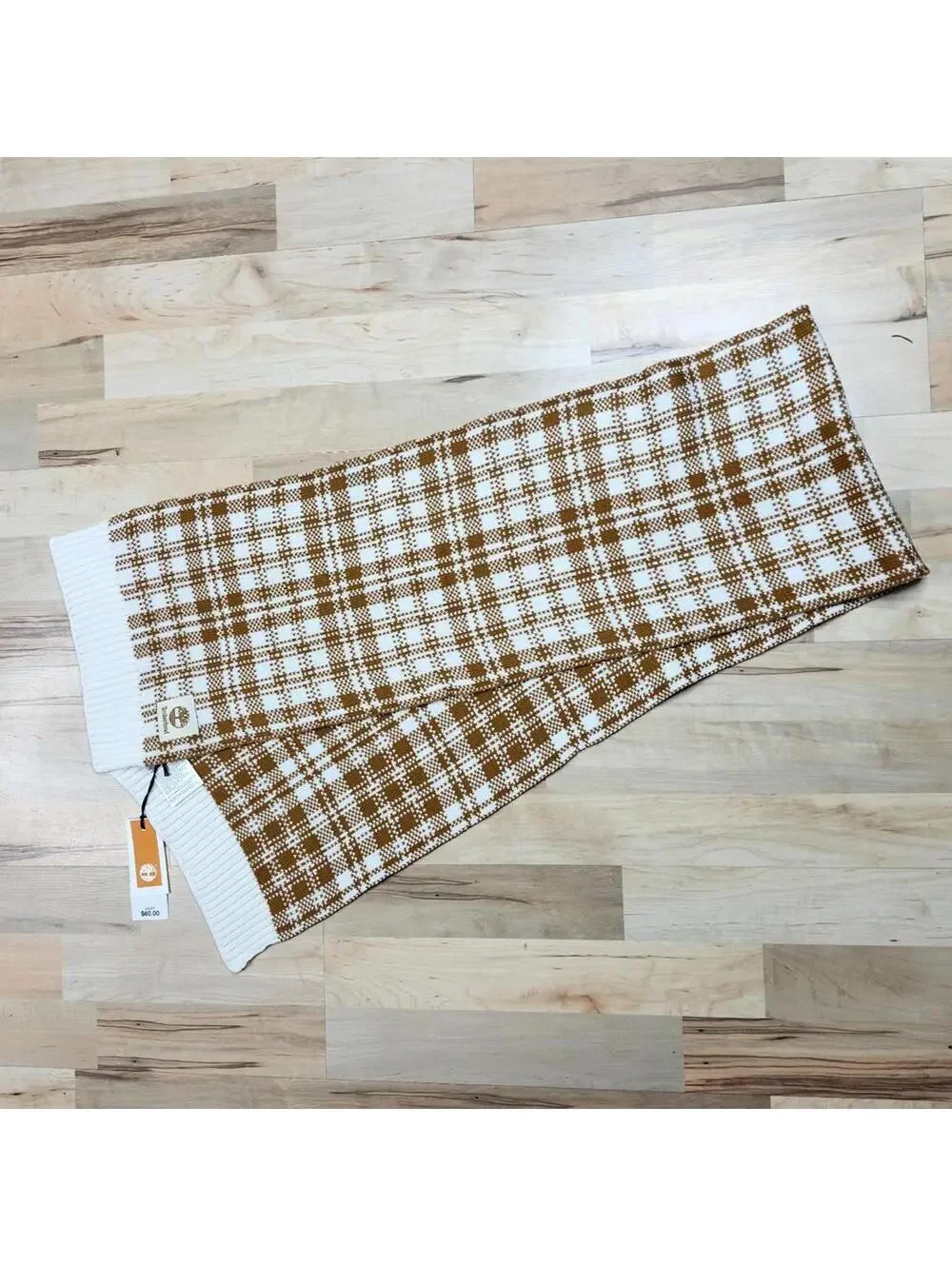 NEW Timberland Men's Classic Plaid Knit Scarf - Cozy & Stylish